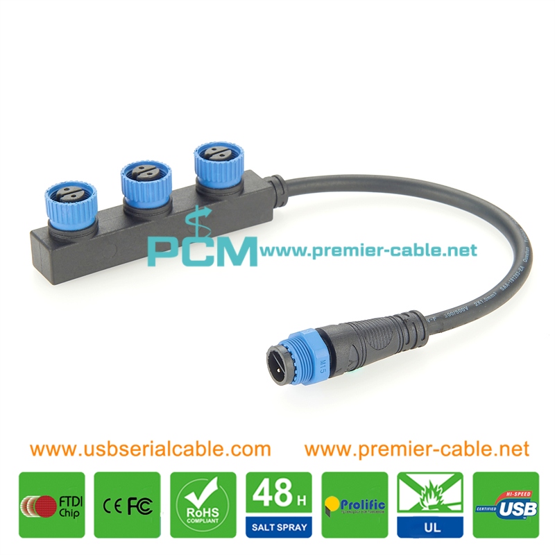 Waterproof M15 LED Light Module 3 Ports Splitter Cable Waterproof M15 LED Light Module 3 Ports Splitter Cable