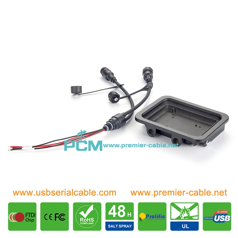 IP68 Rainproof DMX LED Dyeing Light Power Splitter Cable