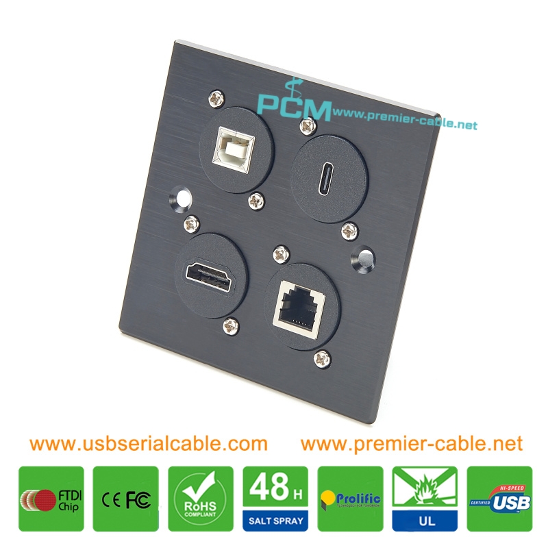 86 Panel 4 Ports for D-Type Module Mount