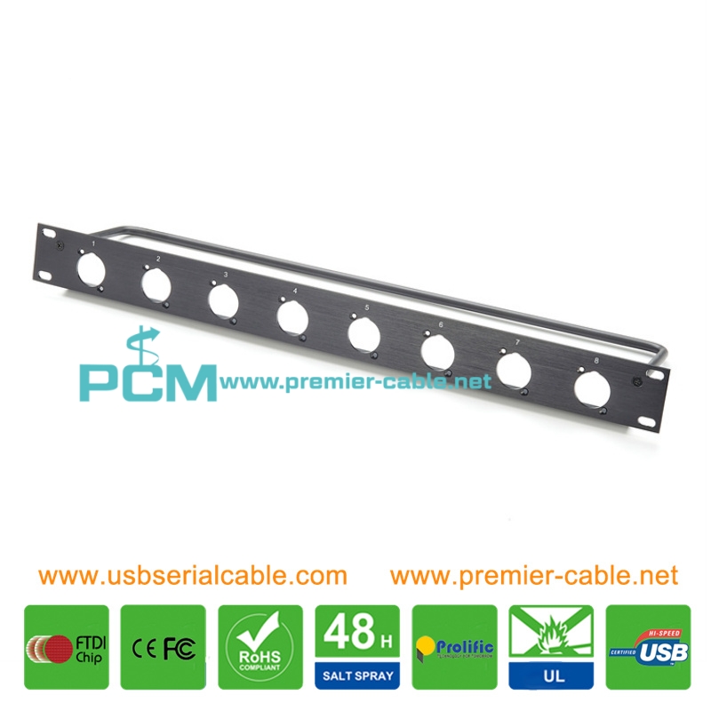 8 Ports 19″ Rack Panel for D-Series Connectors 8 Ports 19″ Rack Panel for D-Series Connectors