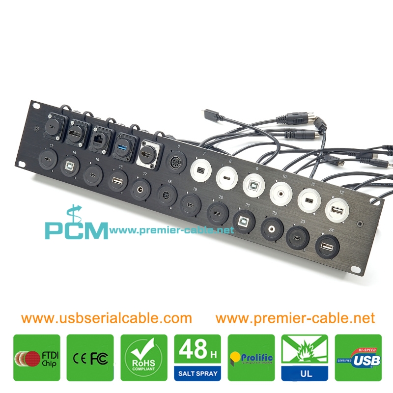 Rack mount panel for 16 24 Ports XLR format connector Rack mount panel for 16 24 Ports XLR format connector