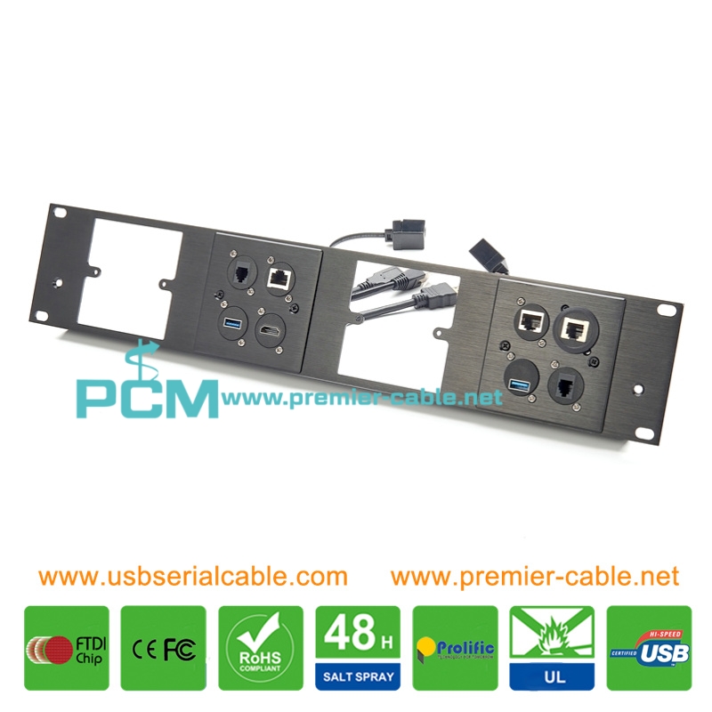 D-Serial Audio 2U 86Panel 16 Ports Punched Panel