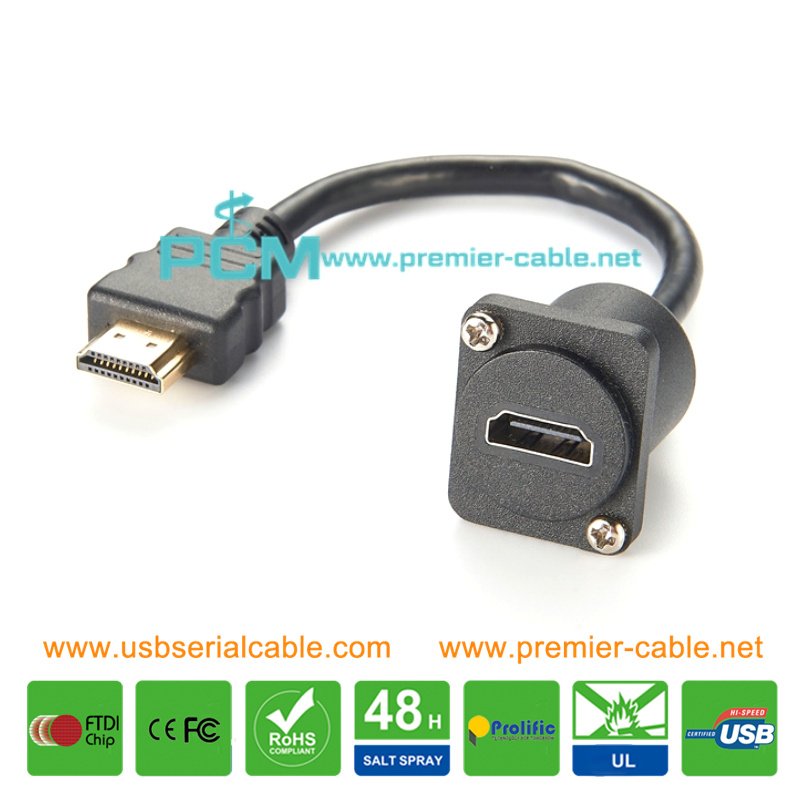  19 Inch Punched Panels HDMI D-Type Cable