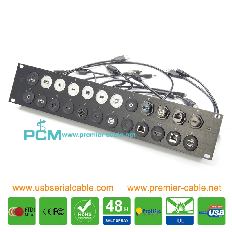 Patch panel 2U High with 24 D-Series connector Patch panel 2U High with 24 D-Series connector
