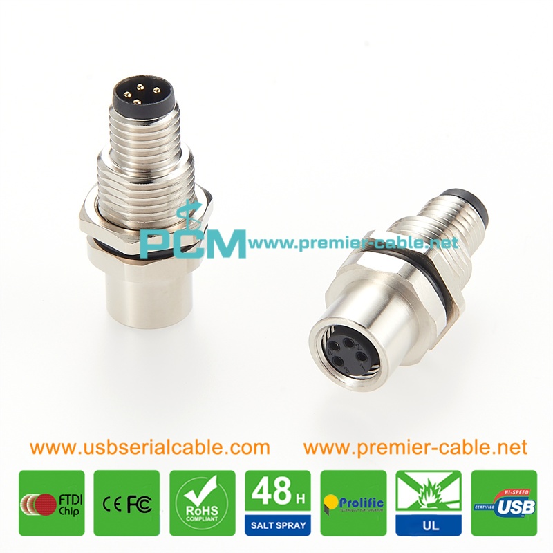 M8 Sensor Connector 8 Pin Back Mount 4 Pin Connector M8 Sensor Connector 8 Pin Back Mount 4 Pin Connector