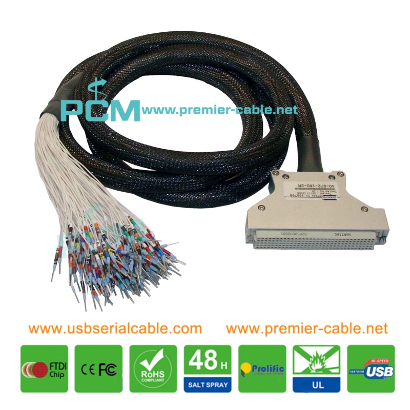 Pickering 160-Pin DIN41612 Female to Unterminated With Tinned Ends