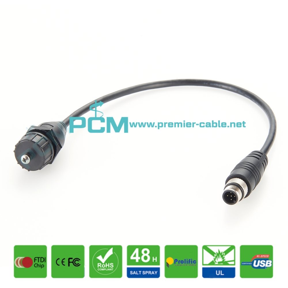 EC2099 Industrial M12 A-Code B-Code D-Code to USB IP67 Cable EC2099 Industrial M12 A-Code B-Code D-Code to USB IP67 Cable